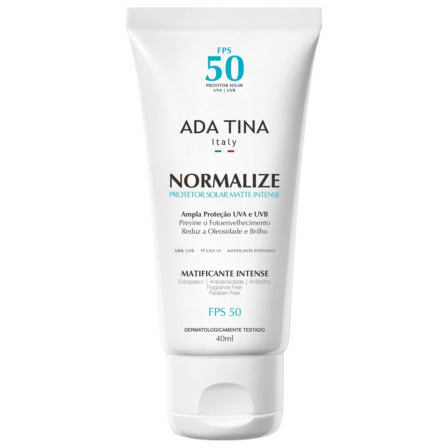 Ada Tina Normalize Matte Intense FPS50 - Protetor Solar Facial 40ml 